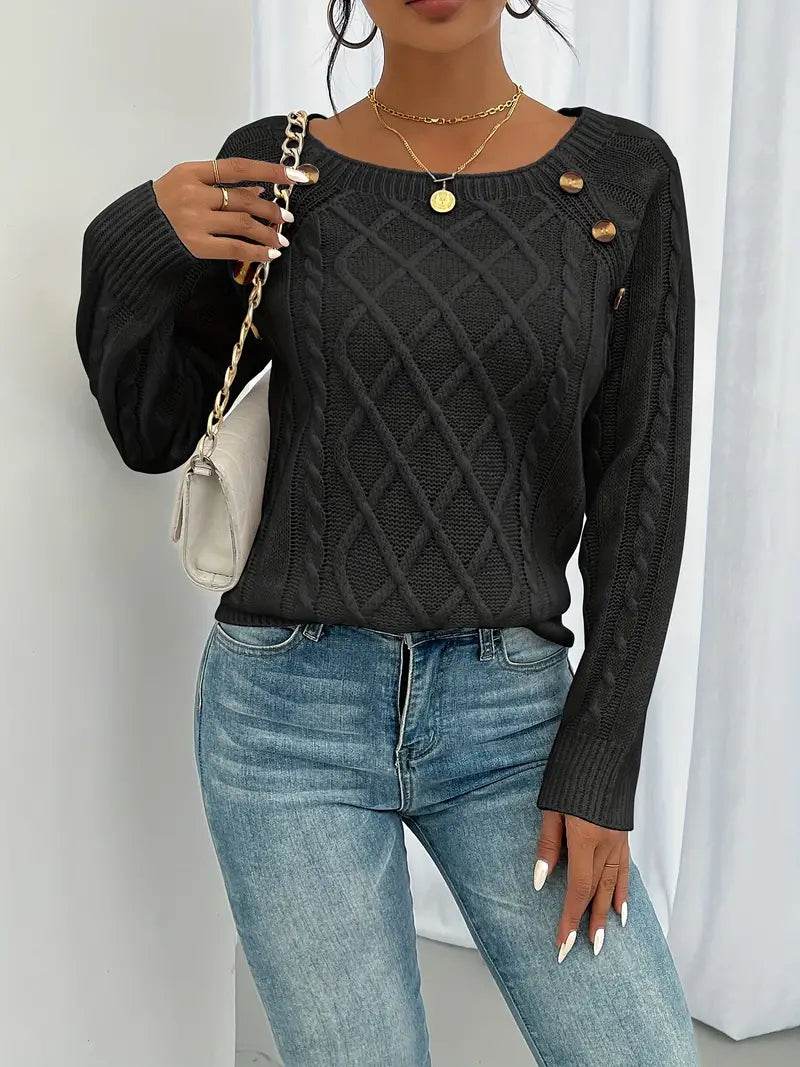 Elise Elegant Buttoned Jumper