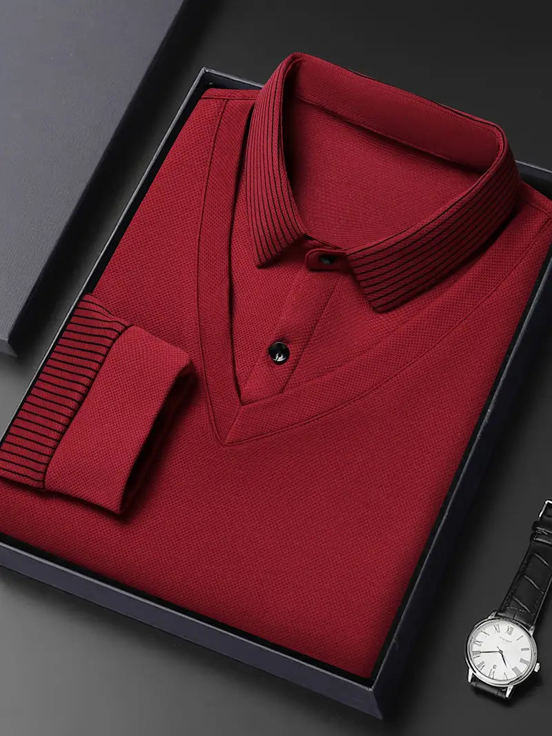 Charles 2-in-1 poloshirt met lange mouwen
