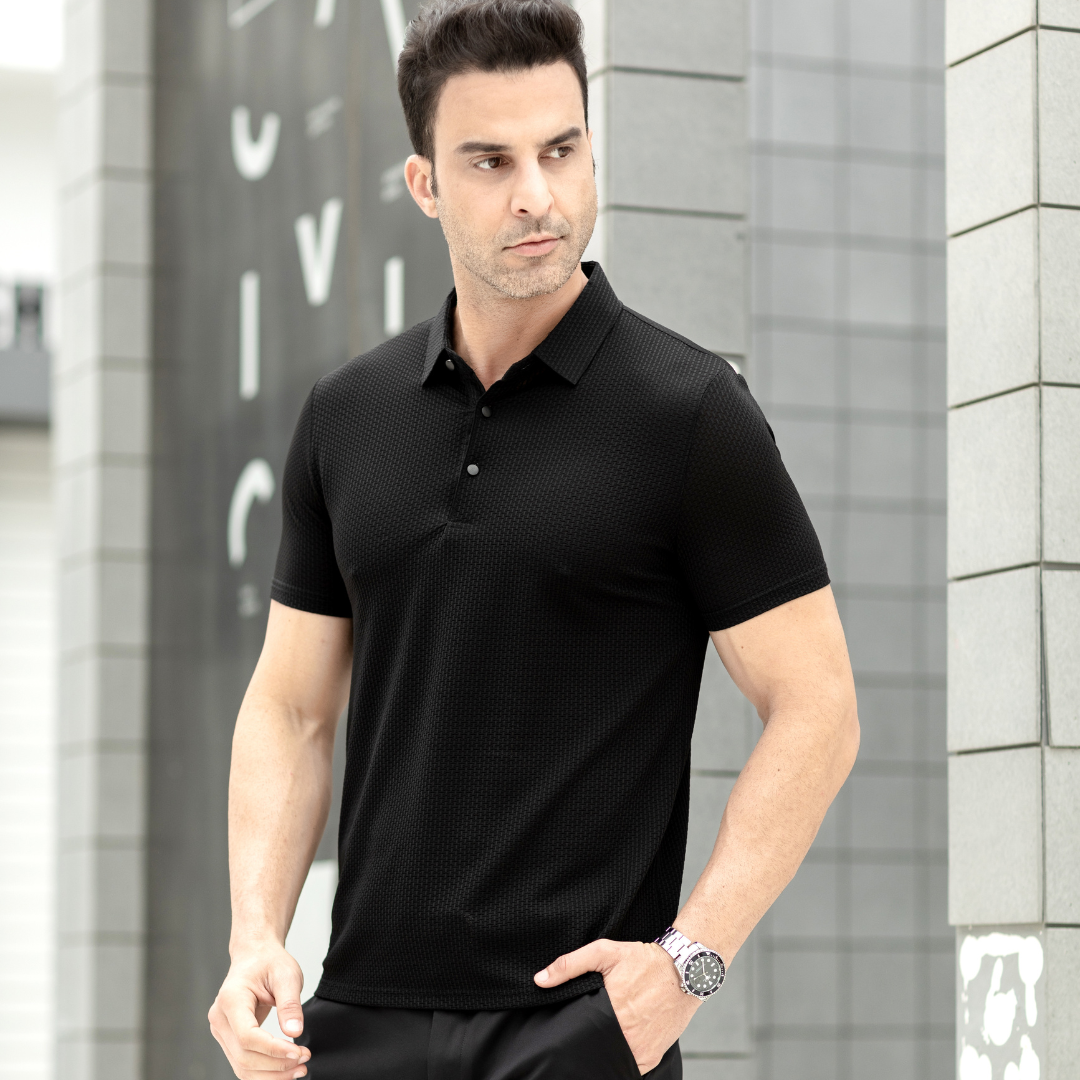 Comfort Textured Stretch Polo Shirt