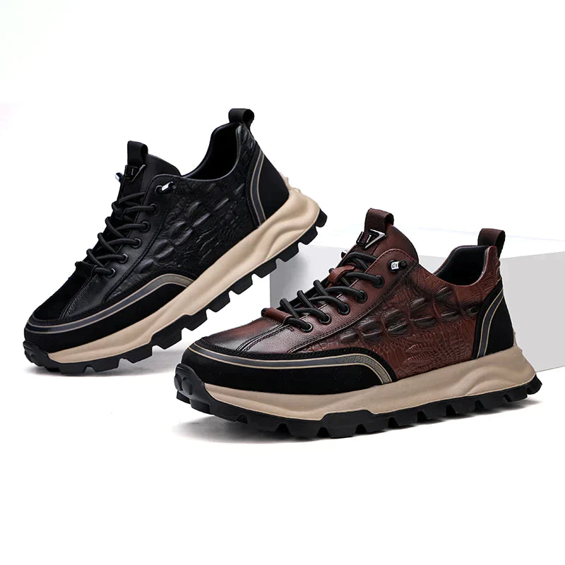 Durable & Textured Leather Shoes - Classy