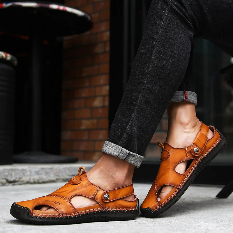 Orthopedic Leather Sandals - Leon