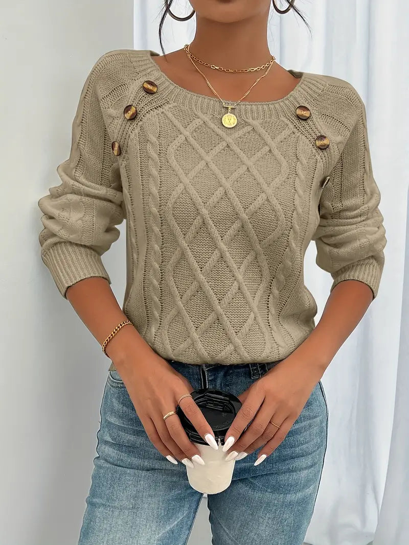 Elise Elegant Buttoned Jumper