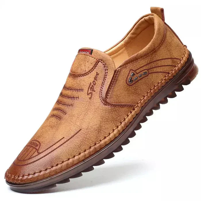 Leather Slip-On Moccasins for Men - Richard