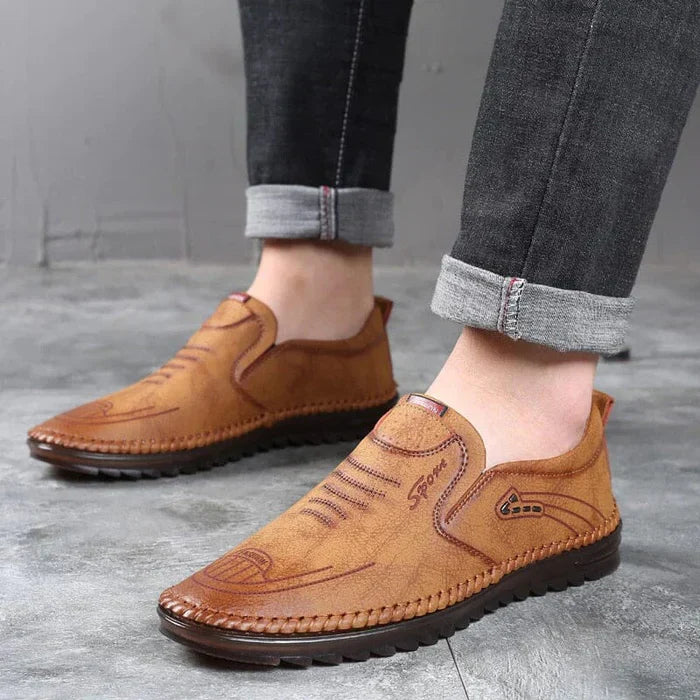 Leather Slip-On Moccasins for Men - Richard