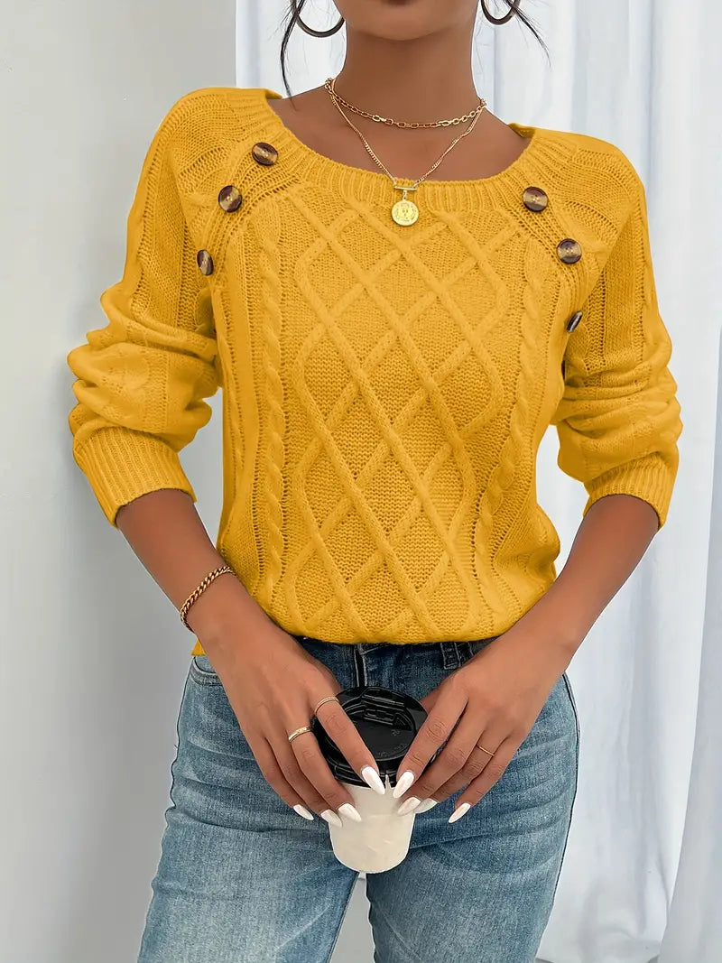 Elise Elegant Buttoned Jumper