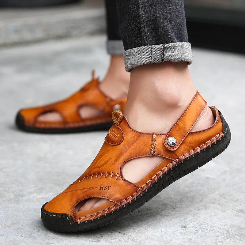 Orthopedic Leather Sandals - Leon