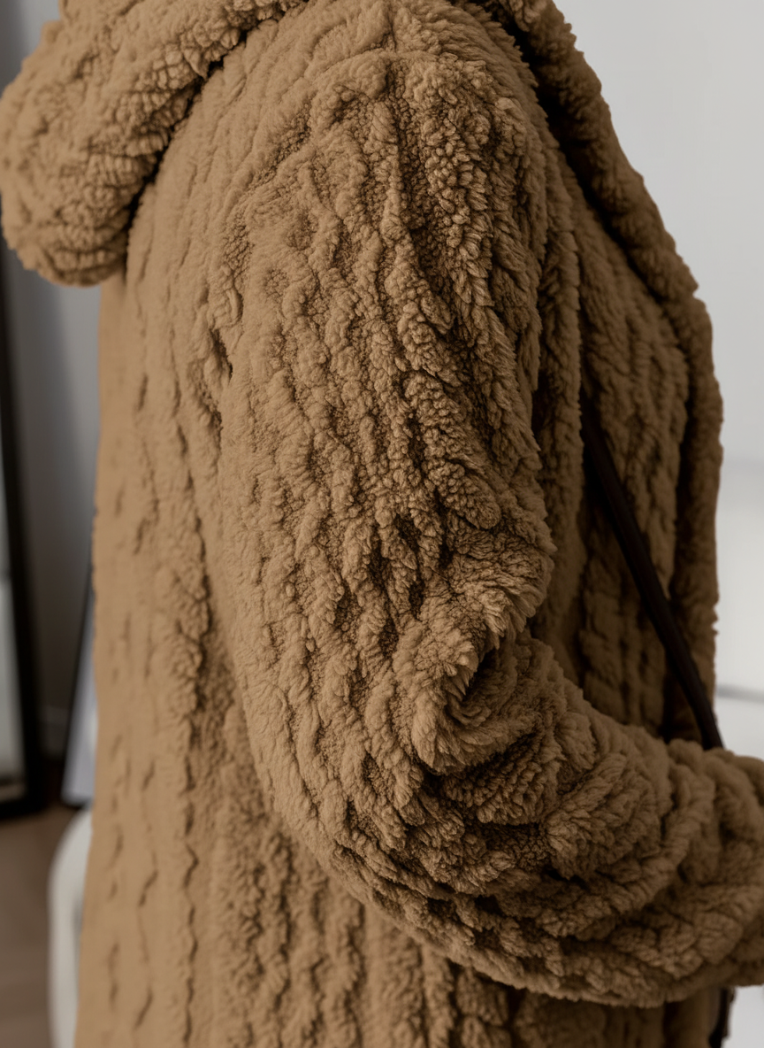 Fleece damescardigan met capuchon – Louise