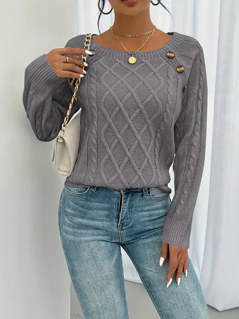 Elise Elegant Buttoned Jumper