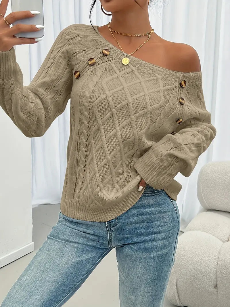 Elise Elegant Buttoned Jumper