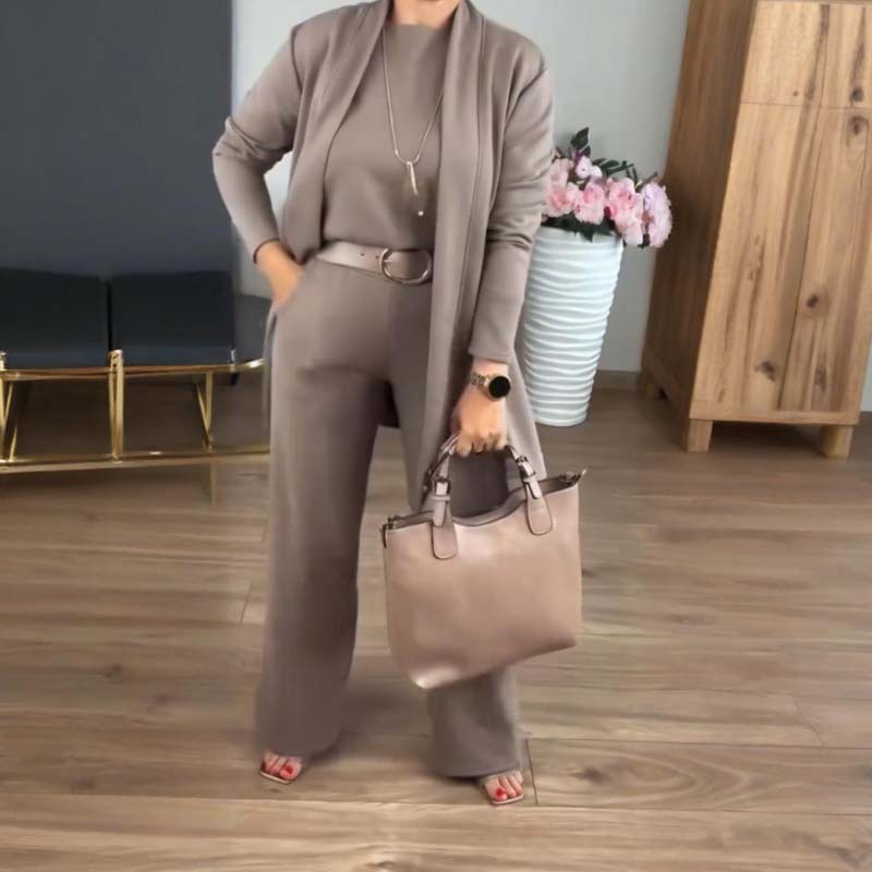 Elena – Elegant dames set van 3 delen (vest, top en broek)